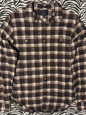 J. Crew Brown & Cream Plaid Button-Down Shirt